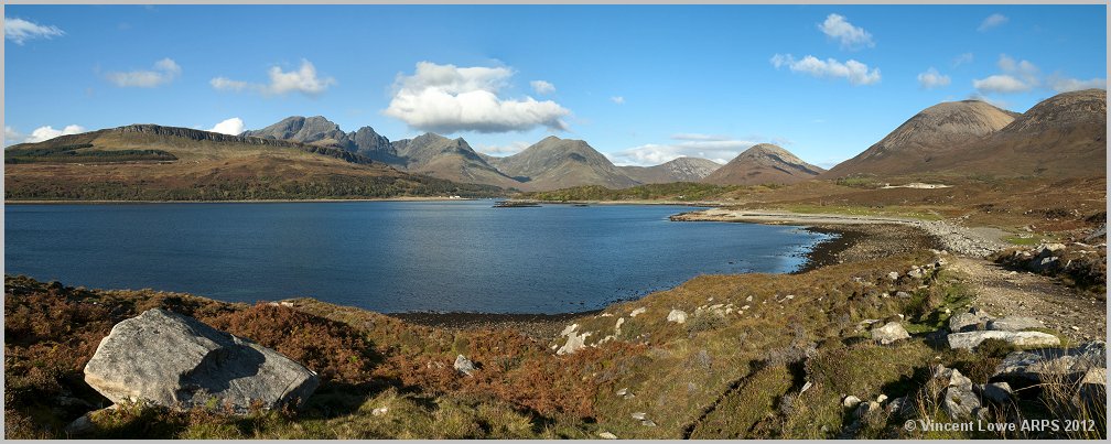 Bla Bheinn and the eastern Red Cuillins over Loch Slapin, Isle of Skye.